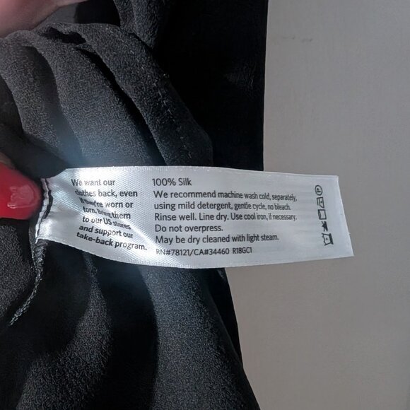 Eileen Fisher | Silk Georgette Crepe Bateau Neck Tank In Black - Picture 9 of 9